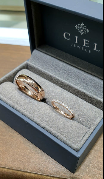 Classic 18K Rose Gold Band Set