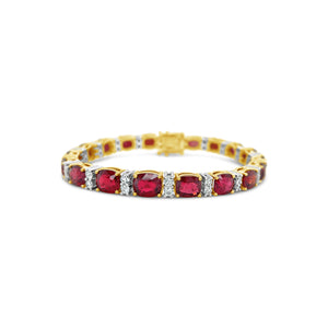 Red Spinel Diamond Bracelet